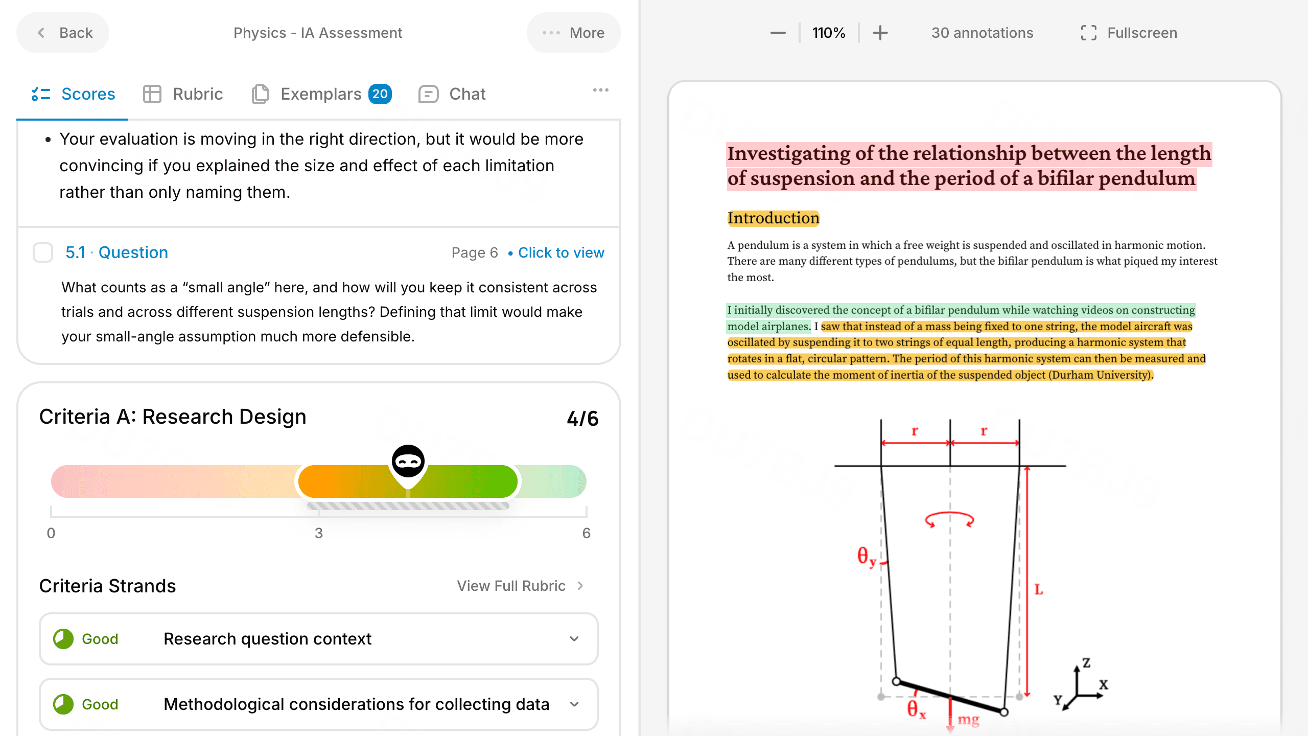 RevisionDojo Grader feedback preview